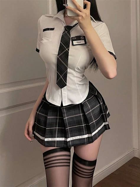 Fantasia de Lingerie Sexy de Estudante Uniforme de Desejo Puro para Interpretação de Papéis