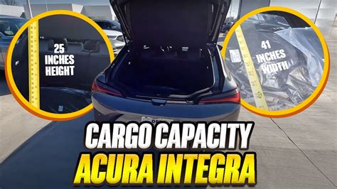 2023 Acura Integra True Cargo Capacity Given In Inches YouTube