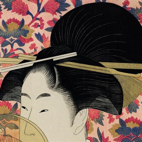 Geisha Holding A Comb By Kitagawa Utamaro Japanese Folk Art Prints