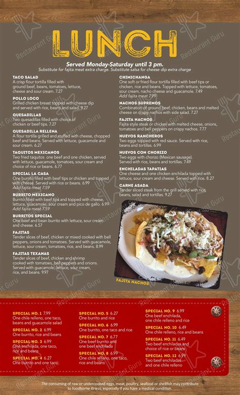 Menu At Minas Mexican Grill Restaurant Chapmanville