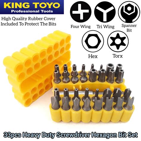 King Toyo 33pcs Heavy Duty Screwdrivers Hexagon Bit Set For Machinery