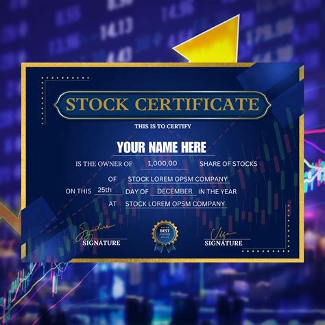 EDITABLE Stock Certificate Template, Printable Certificate of Stock ...