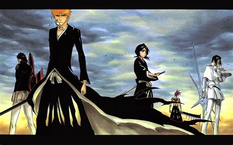 Ichigo Chad Rukia Uryu And Renji From Bleach Abarai Renji Ichigo X