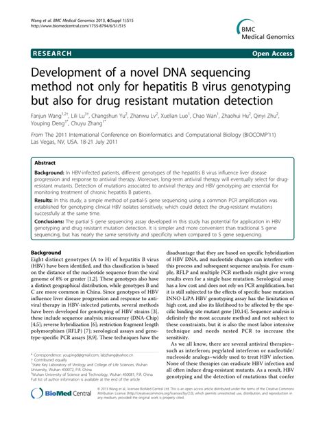 PDF Development Of A Novel DNA Sequencing Method Not Only For