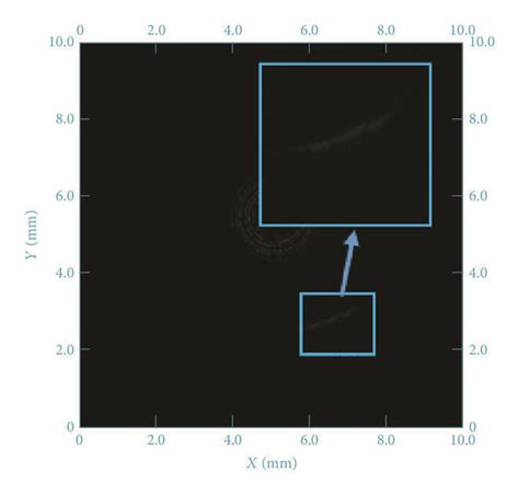 The lateral imaging resolution test images of a 100 μm interval