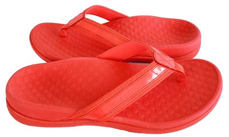 Vionic Womens Size 7 B Med Tide Poppy Red Arch Support Flip Flop Sandals New Ebay