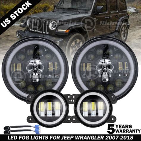 For Hummer H H Inch Round Led Headlights Fog Lights