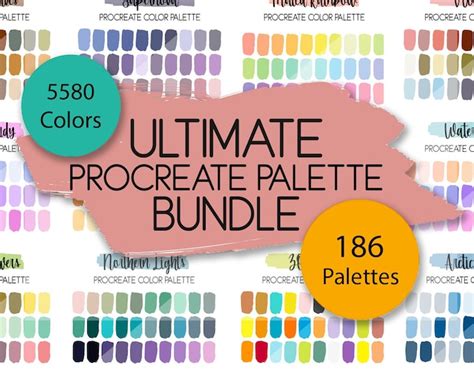 Procreate Color Palette Bundle 100 Procreate Swatches Palette For