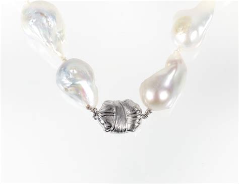 Sold Price Silver Cultured Fireball Baroque Pearl Necklace December