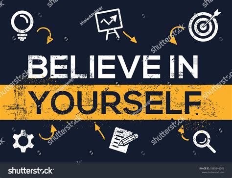 Creative Believe Yourself Banner Word Icon Stock Vector Royalty Free