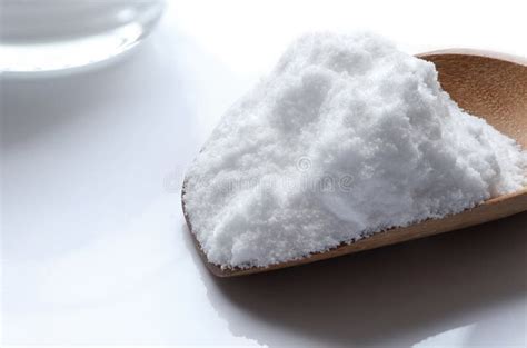 Baking Soda (sodium Bicarbonate) with Wooden Spoon on Table. Stock Photo - Image of blue ...