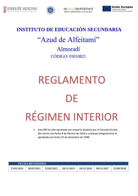 PDF REGLAMENTO DE RÉGIMEN INTERIOR Constitución y a los derechos y