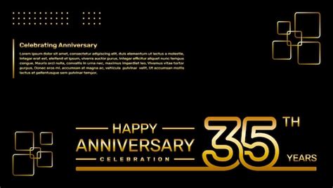 Premium Vector 35th Year Anniversary Template Design With Gold Color Vector Template Illustration