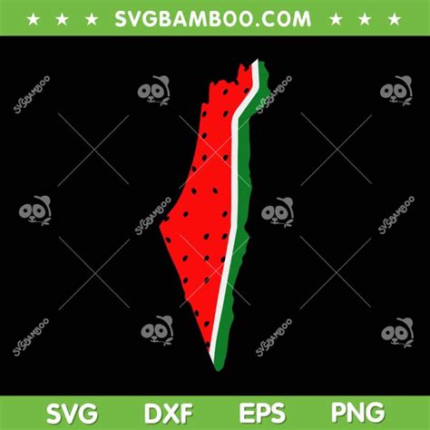 Real Palestine Watermelon Map SVG PNG