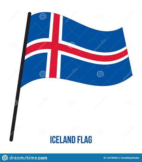 Ejemplo Del Vector Que Agita De La Bandera De Islandia En El Fondo