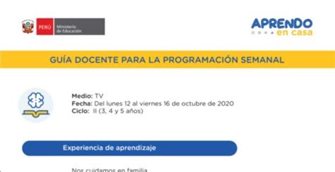 Gu A Docente Tv Y Radio Para La Programaci N Semanal Lunes De