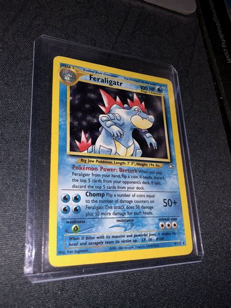 Feraligatr 4111 Holo Rare Played Neo Genesis Pokemon Card 2000 Wotc