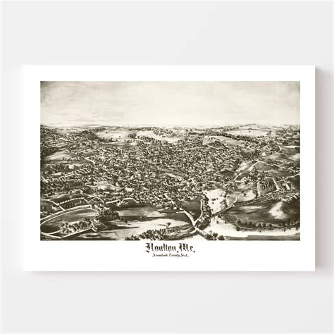 Vintage Map of Houlton, Maine 1894 by Ted's Vintage Art