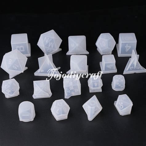 19pcs Polyhedral Dice Silicone Mold Dnd Dice Set Mold Rpg Dice Mold