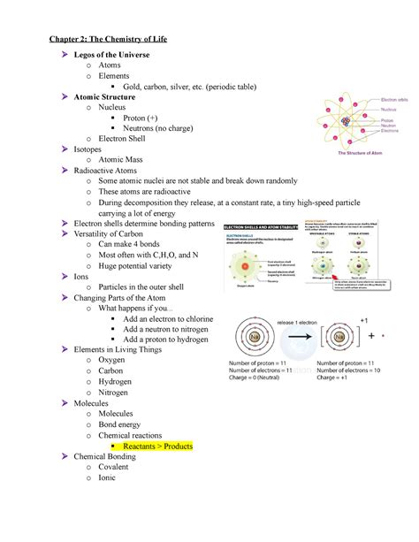 Chapter 2 The Chemistry Of Life Chapter 2 The Chemistry Of Life