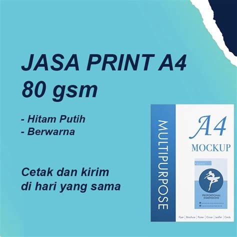 Jual Jasa Cetak Print Dokumen HVS A4 80 Gram Gsm Hitam Putih Warna