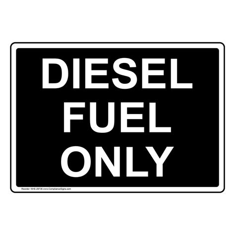 Diesel Fuel Only Sign or Label - Varied Sizes - Black