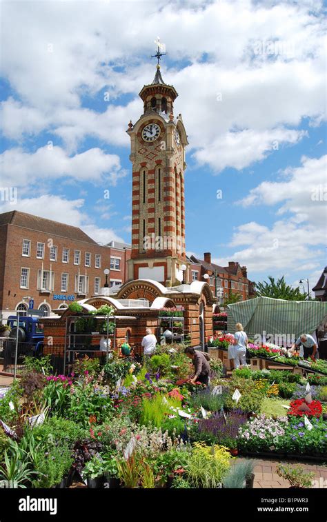 Farmers Market Beneath Clock Tower High Street Epsom Surrey