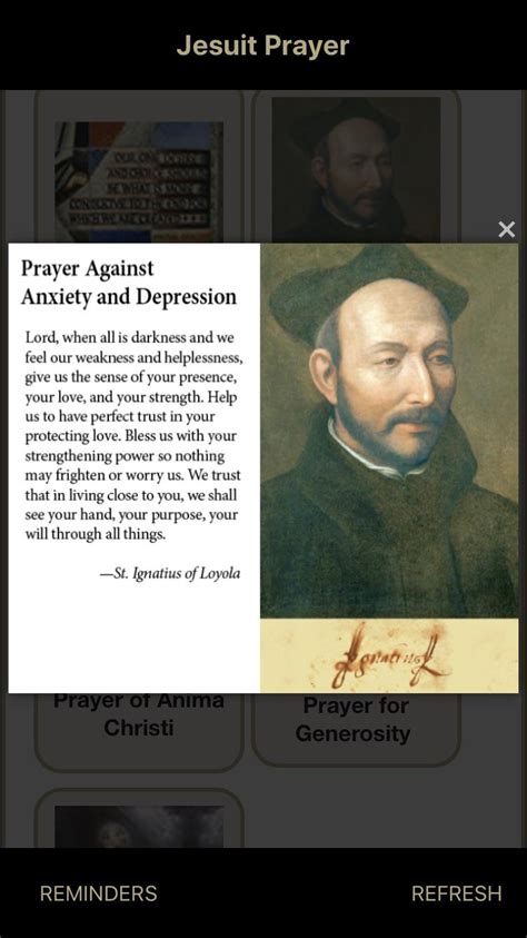 Prayer Against Anxiety And Depression By St Ignatius Of Loyola R