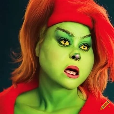 Female Grinch With Shimmering Makeup Known As The Gringe On Craiyon