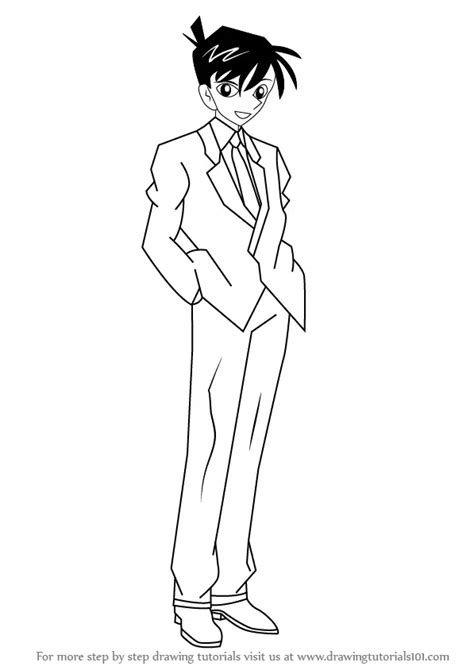 How To Draw Shinichi Kudo From Detective Conan Detective Conan Step