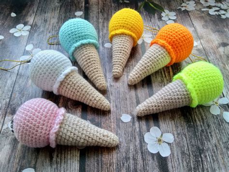 Ice Cream Keychain Crochet Pattern Digital Crochet Pattern Etsy