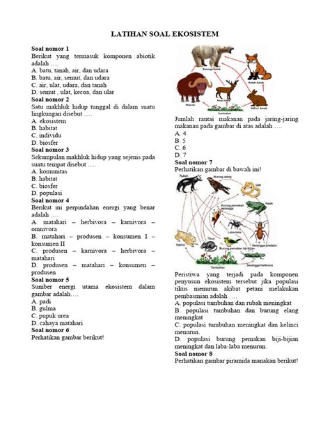 Latihan Soal Ekosistem Pdf
