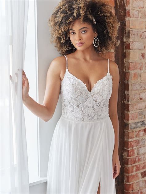 Marta Chiffon Beach Wedding Dress Rebecca Ingram