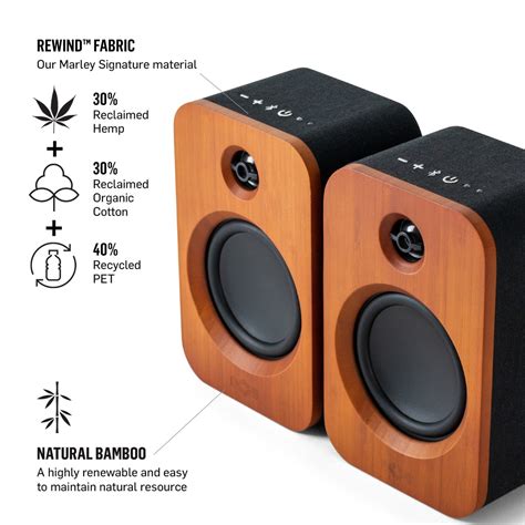 House Of Marley Simmer Down Duo Bluetooth Bookshelf Speakers Hmv