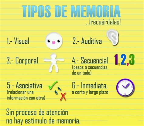 Tipos De Memoria Temas De Psicologia Atencion Y Memoria Memoria