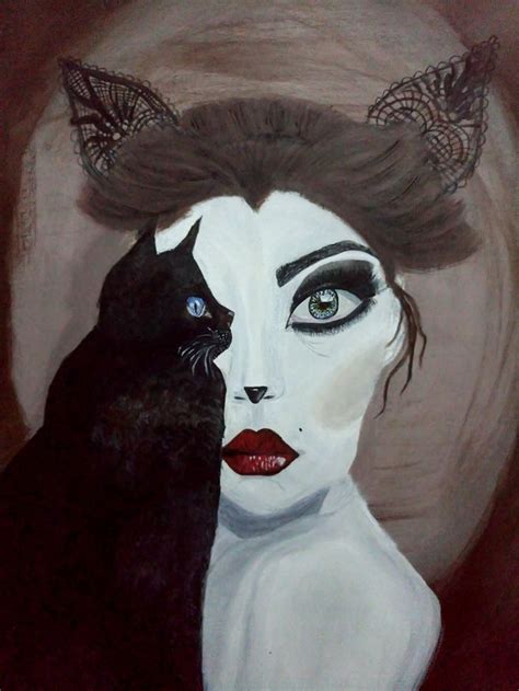 Kedi Kadın Cat Woman By Burcu Cula Tuval üzerine Akrilik Acrylic On Canvas Cat Women