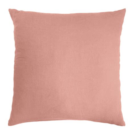 Funda de almohada cuadrada de gasa de algodón 80 x 80 cm Gaïa Rosa