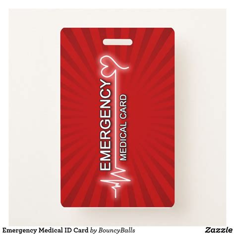 Emergency Medical ID Card Badge