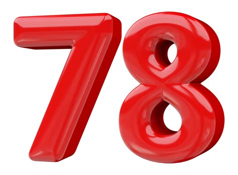 Red 3d Number 78 46645600 Png