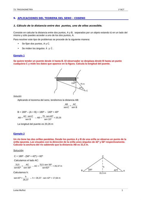 Pdf Aplicaciones Teorema Seno Coseno Educastur Blogblog