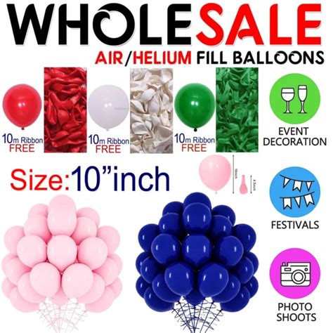 100 X LATEX PLAIN BALOON BALLONS Helium BALLOONS Quality Party Birthday