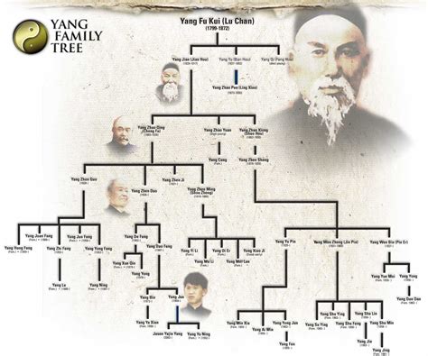 Albero genealogico famiglia Yang ~ Yang Family Tai Chi Chuan Association