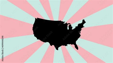 Animated United States map icon with a rotating background Stock Video ...