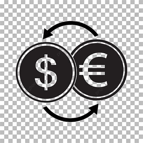 Geld Wisselen Pictogram Op Transparante Achtergrond Zwart Contant