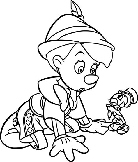 Pinocchio And Jiminy Coloring Page