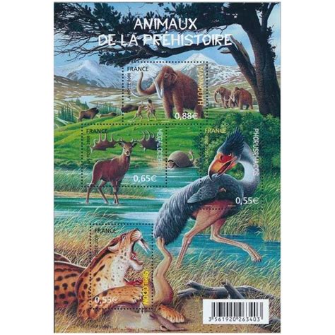 Bloc Feuillet De Timbres De France N Animaux De La Pr Histoire