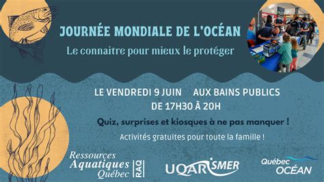 Retour Sur La Journée Mondiale De L Océan 2023 Raq Ressources Aquatiques Québec