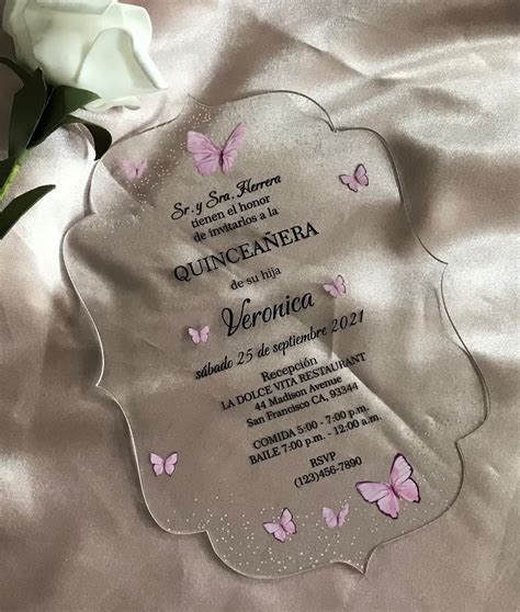 Acrylic Quinceanera Invitationscustom Acrylic Wedding Invitations