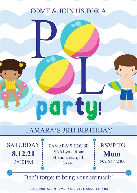 Pool Party Invitation Templates Editable Docx Dolanpedia