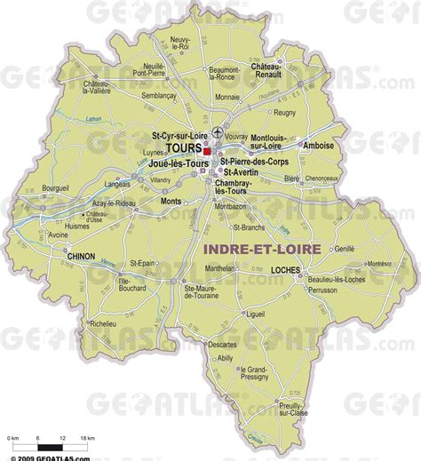 Carte de l'Indre-et-Loire - Indre-et-Loire carte du département 37